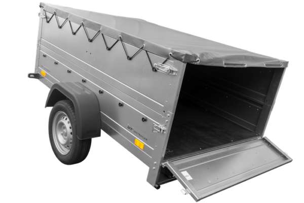 REMORQUE NEUVE 200X125 AVEC BÂCHE PLATE, REHAUSSES DE RIDELLES ET ROUE JOCKEY - GARDEN TRAILER 201 KIPP – Image 5